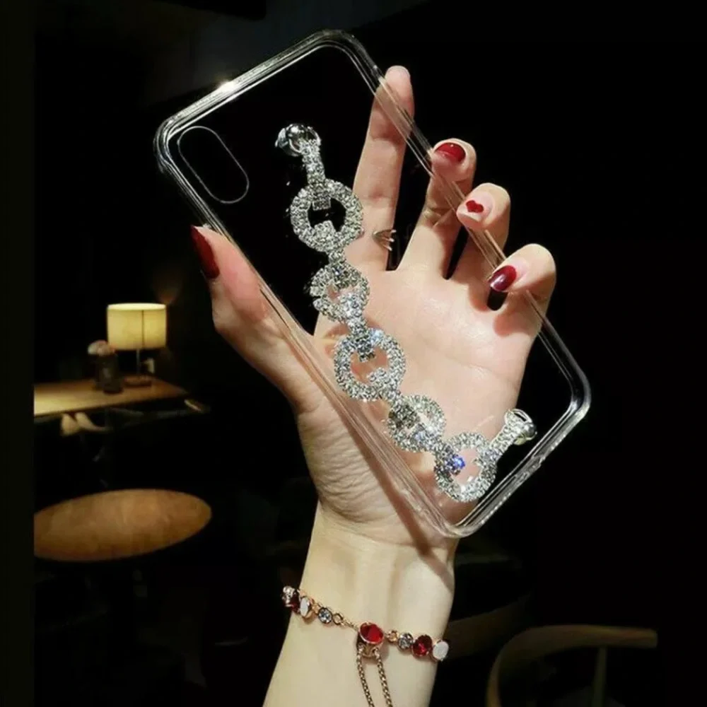 Glossy Clear iPhone Case w/Bling Bracelet💎